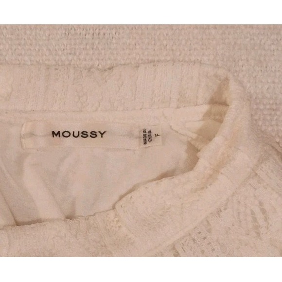 Moussy Long Sleeve White Top With Lace Overlay - Picture 7 of 7
